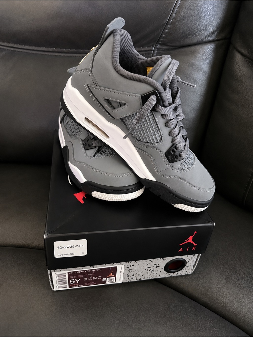 Jordan Retro Sneakers in Grey and Black with White Midsole